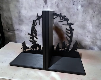 Middle-earth Bookends - Showcased LOTR Symbols, Premium 3D Printed Decor, Ideal Gift for Tolkien Fans, Bookshelf Organisers