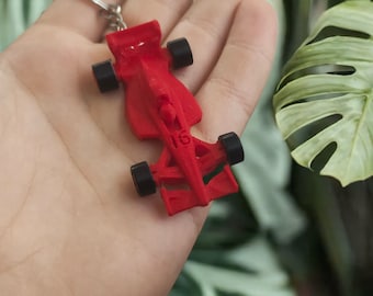 3D Printed Ferrari F1 Car Keychain: Vibrant Red Racing Gift