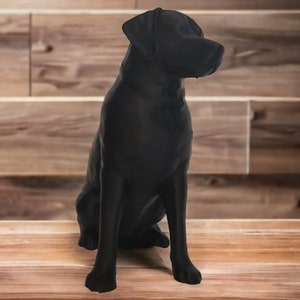 Labrador Statue Dog Figurine - Custom Bronze Angel Dog Statue Black & Chocolate Lab Figurine for Man Cave Decor Small Stone Dog Figure Toys
