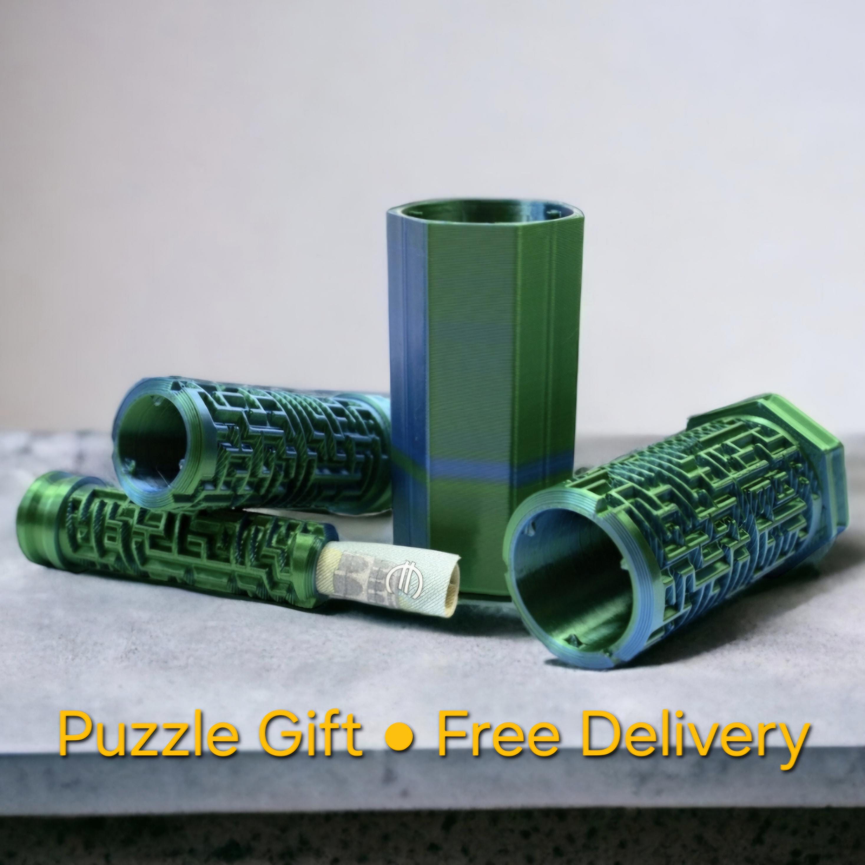 thumbnail interactive-video image 1 of Wooden Maze Puzzle Box - Secret Money Gift Container & Brain Teaser 1 of 3