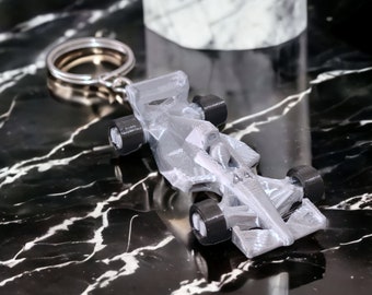 3D Printed Mercedes F1 Car Keyring: Racing Fan Gift