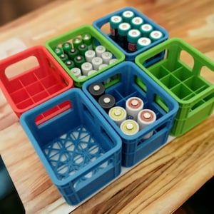 Stackable Battery Organiser Tray: AA AAA 9V Battery Storage