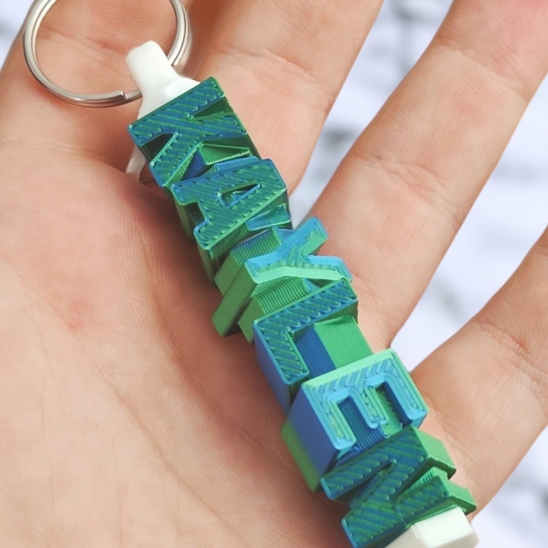 Personalised Fidget Spinner Keychain Eco Friendly Custom Name Keyring