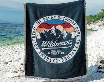 Wilderness Camping Blanket: Cabin Decor Sofa Throw