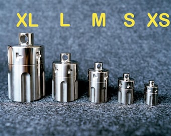 Titanium Waterproof Pill Case Keychain, EDC Medicine Container