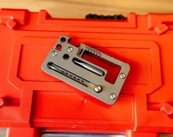 Titanium EDC Mini Folding Utility Cutter Keychain Compact Bottle Opener Stainless Steel Parcel Knife Pocket-Size Everyday Tool