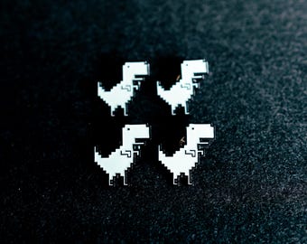 T-Rex Dinosaur Enamel Pin: 404 Error, Geeky Gamer Gift