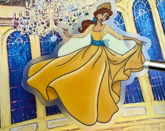 Dancing Princess Sticker, Waterproof Vinyl Decal