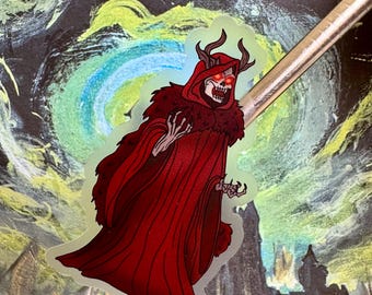 Horned King Vinyl Sticker: Waterproof Laptop Decal