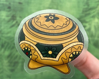 Ornate Music Box Sticker, Waterproof Vinyl Decal