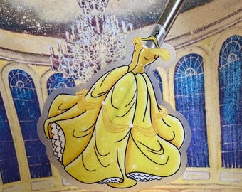 Adhesivo de vinilo con vestido dorado, pegatina impermeable para portátil