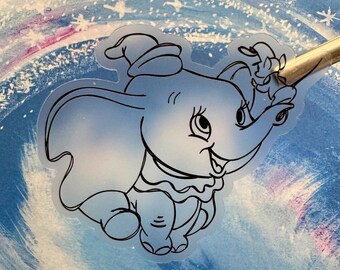 Flying Elephant Vinyl Sticker, Laptop Decal, Waterproof