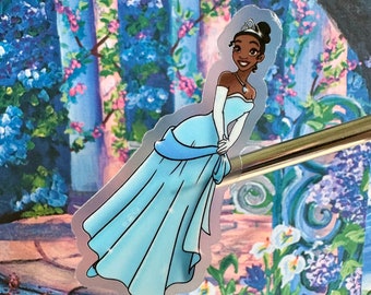 blue dress for baby girl Princess Tiana Disney character dancing in a blue dress embroidery des –  digitizingembroidery.shop