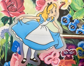 Adhesivo de vinilo impermeable de Alicia en el País de las Maravillas