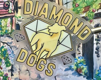Pegatina de vinilo de Diamond Dogs, resistente al agua