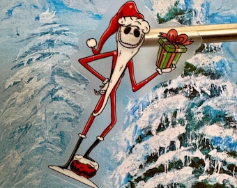 Christmas Jack Skellington Sticker, Waterproof Vinyl Decal