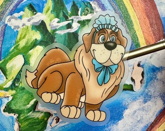 Nana - Cartoon Saint Bernard Dog Vinyl Sticker - 3 Inch