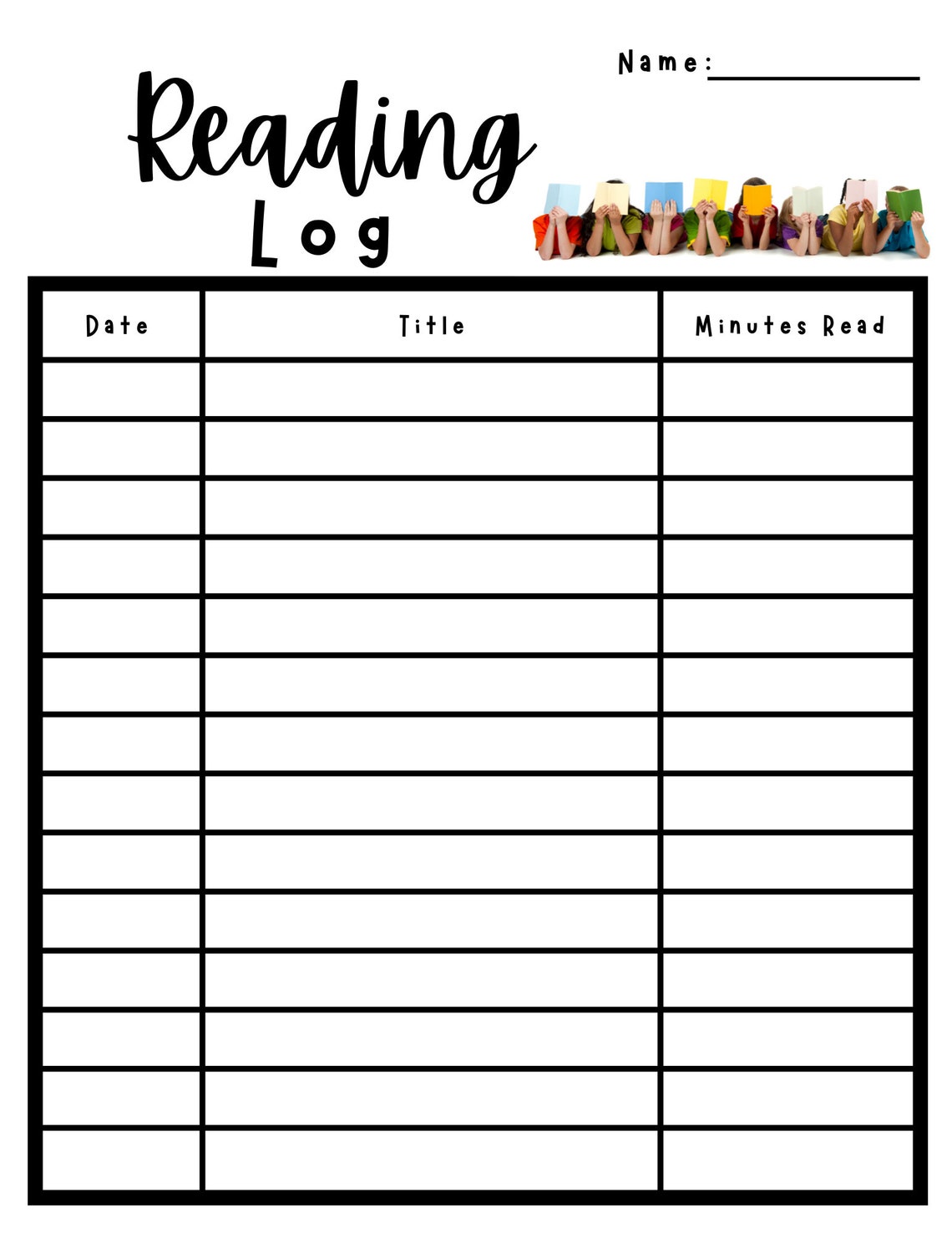 Printable Reading Log, Childrens Reading Log, Kids Reading Log - Etsy