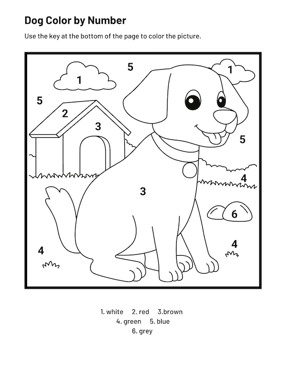 Color By Number Coloring Book For Kids: Easy Color by Number Kids Coloring  Book of Cute Dogs, Birds Design ( kids coloring books ages 4-8) (Paperback)