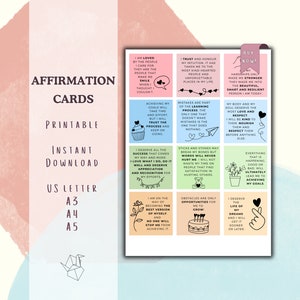 Affirmation Cards Printable, Positive Affirmation Cards, Selflove Affirmation Cards, Printable Affirmation Cards, Daily Affirmation Cards
