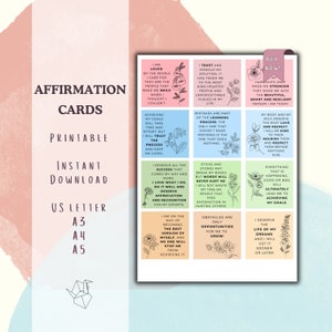 Affirmation Cards Printable, Positive Affirmation Cards, Selflove Affirmation Cards, Printable Affirmation Cards, Daily Affirmation Cards