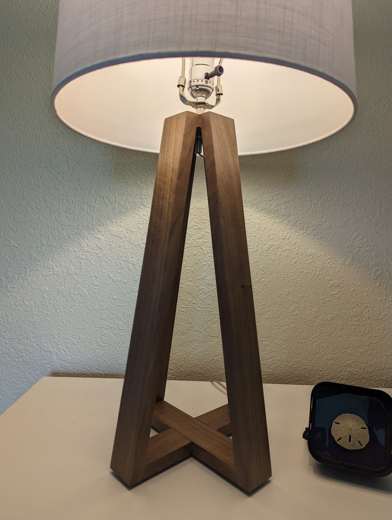 Black Walnut Mission/craftsman Style Table Lamp, Walnut Lamp, Bedroom Lamp, Mission Style Lamp