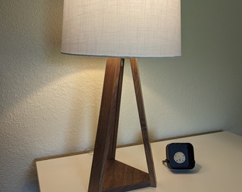 NEW Tripod Leg Black Walnut Mission/Craftsman Style Table Lamp, walnut lamp, mission style lamp, craftsman style lamp, table lamp wood