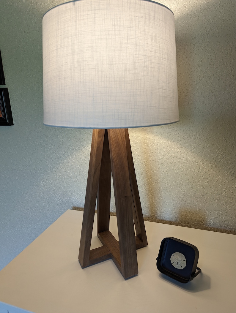 Black Walnut Mission/craftsman Style Table Lamp, Walnut Lamp, Bedroom Lamp, Mission Style Lamp