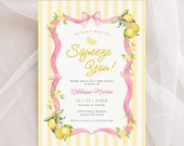 Lemon Baby Shower Invite Template | Editable Pink We Can't Wait to Squeeze You Invitation | Printable Instant Digital Download | Canva | LM1