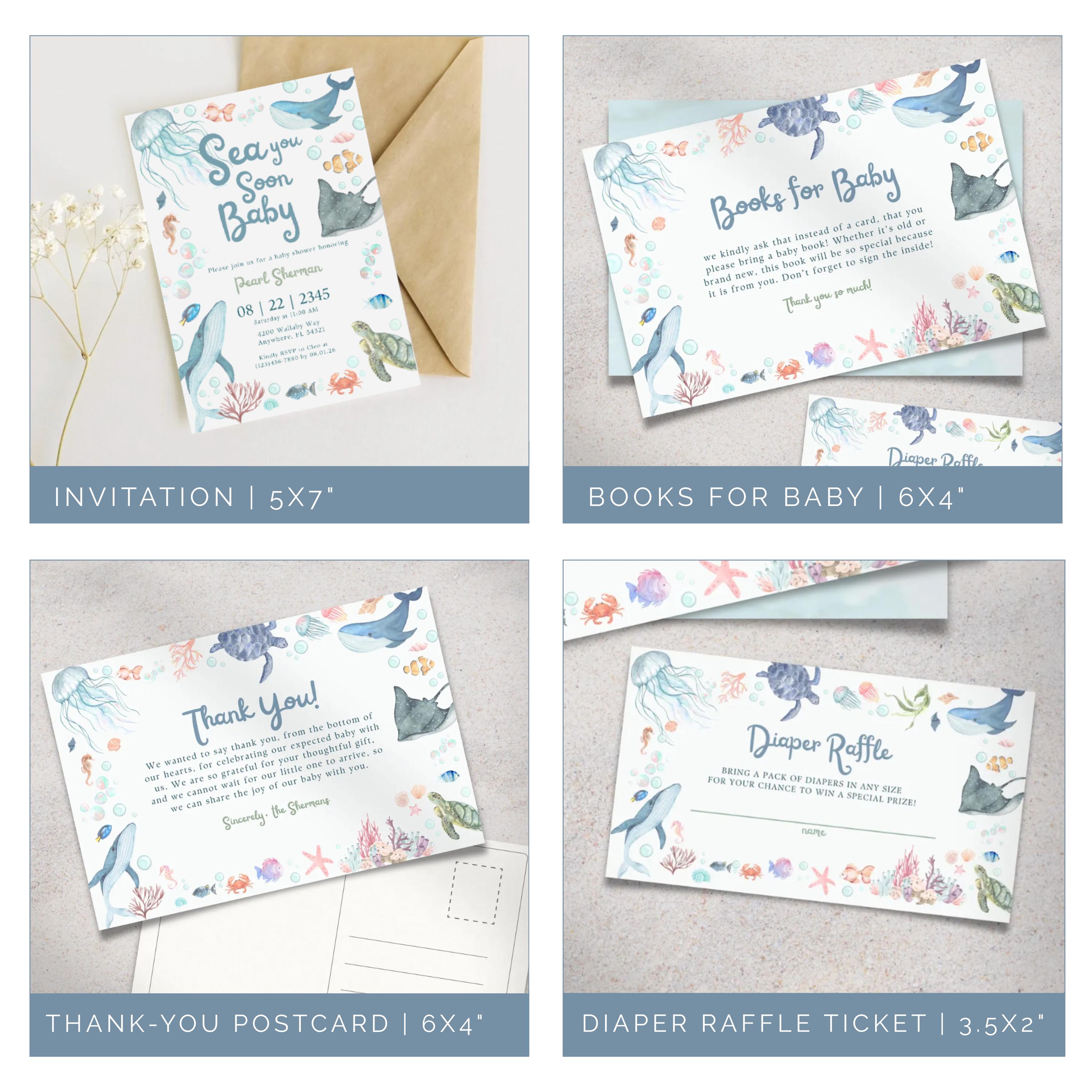 Sea You Soon Baby Shower Complete Mega Bundle | Editable Canva ...
