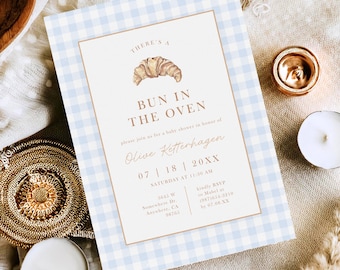 Invitación para baby shower con tema de panadería / Plantilla editable de Canva / Invitación con chispas para bebé / Descarga instantánea imprimible