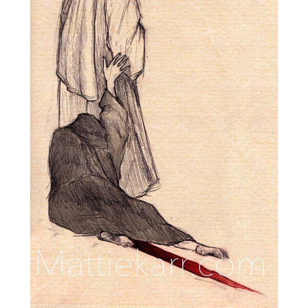 Courage, Daughter art print | Hemorrhaging Woman | Christian Catholic art | 3 sizes