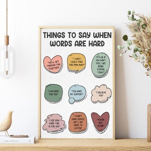 Words of Support Print, Mental Health Awareness Wall Art, Motivational Poster