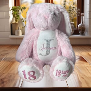 Birthday Teddy Bear with Custom Name, Personalised Stuffed Animal, Birthday Present