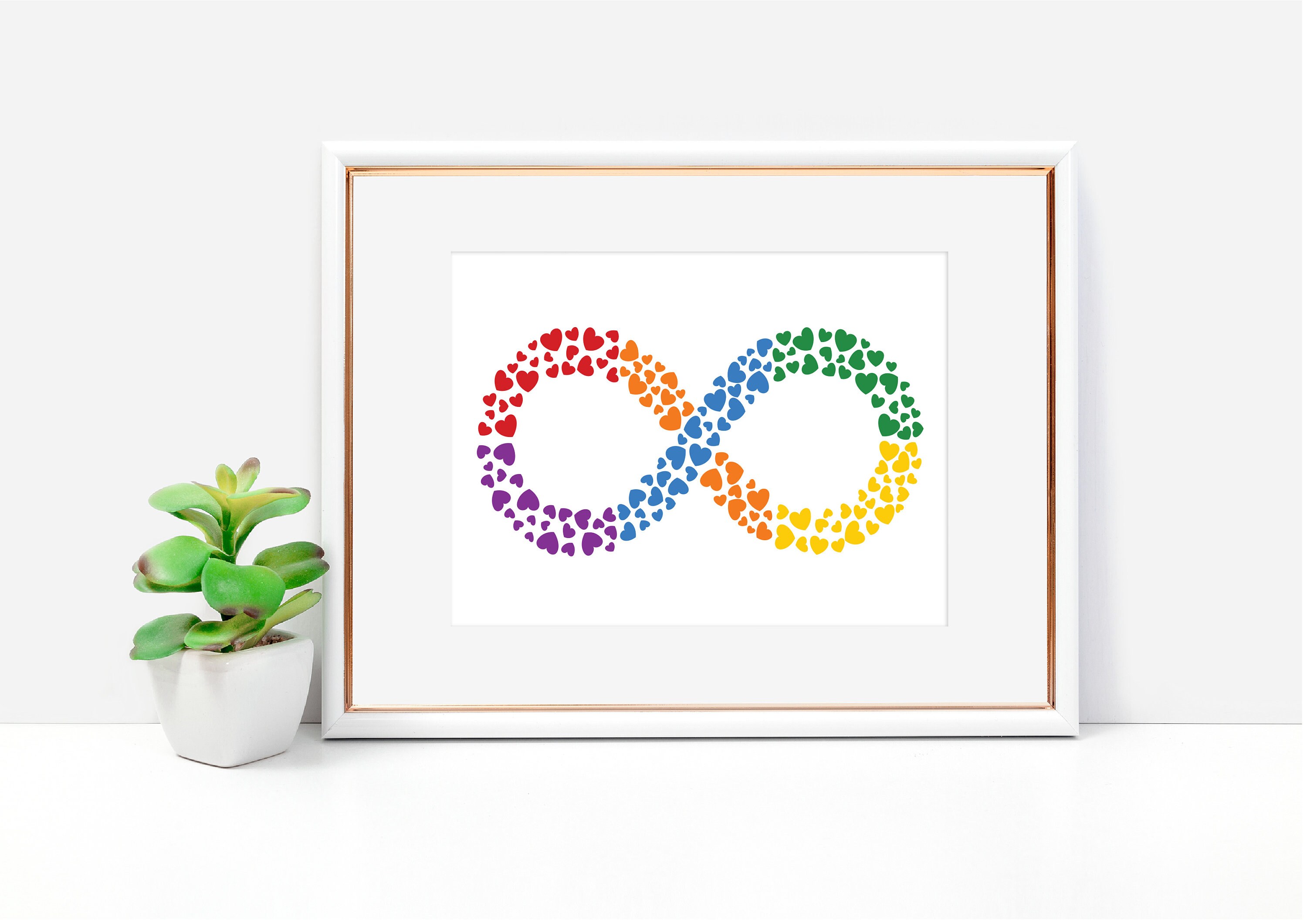 Vibrant Autism Infinity Sign Heart Print, Colourful Art, Support Autism ...