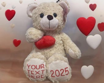 Pluche beer - 23 cm - bruin - knuffel met hartje - Valentijn | Fun en Feest