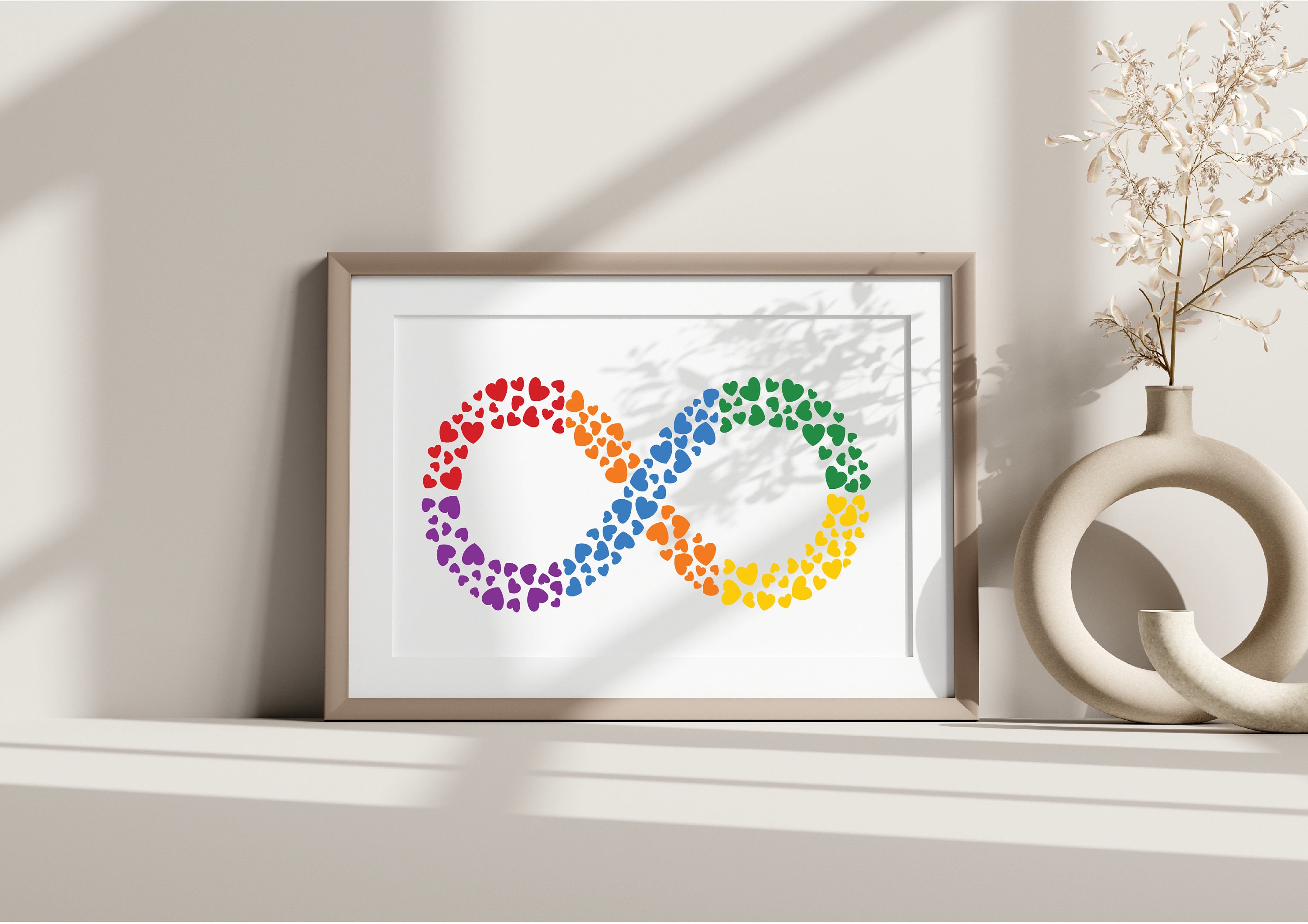 Vibrant Autism Infinity Sign Heart Print, Colourful Art, Support Autism ...