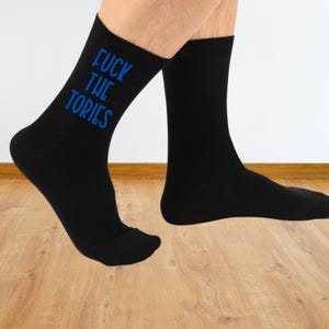 Funny Unisex Printed Socks – Black with Bold Custom-Colored Text | Heat Pressed Design | Pick Your Text Color | Fun Gift for Him or Her