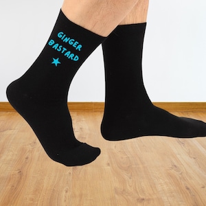 Funny Unisex Printed Socks – Black with Bold Custom-Colored Text | Heat Pressed Design | Pick Your Text Color | Fun Gift for Him or Her