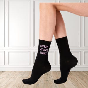 Funny Unisex Printed Socks – Black with Bold Custom-Colored Text | Heat Pressed Design | Pick Your Text Color | Fun Gift for Him or Her