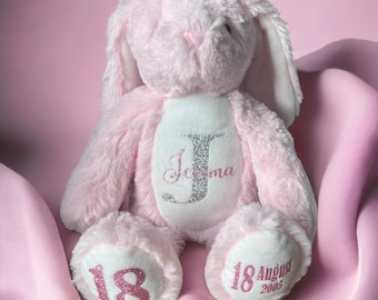 Birthday Teddy Bear with Custom Name, Personalised Stuffed Animal, Birthday Present