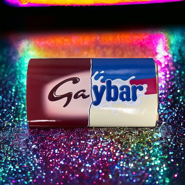 Gaybar Chocolate Bar Wrapper or with Galaxy Chocolate, Novelty Joke, Funny Birthday gift,