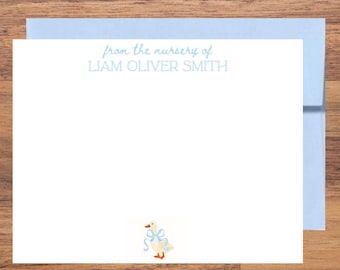 Baby Stationary for Newborn Boy, Stationary for Baby Birthday, Stationary for Toddler Boy, From the Nursery Baby Shower Thank You Card Goose