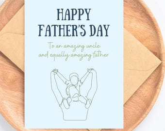 Father’s Day card for uncle, Father’s Day card from niece nephew, happy Father’s Day card to uncle, Uncles Father’s Day card personalized