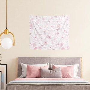 Pink Bow Tapestry Etsy