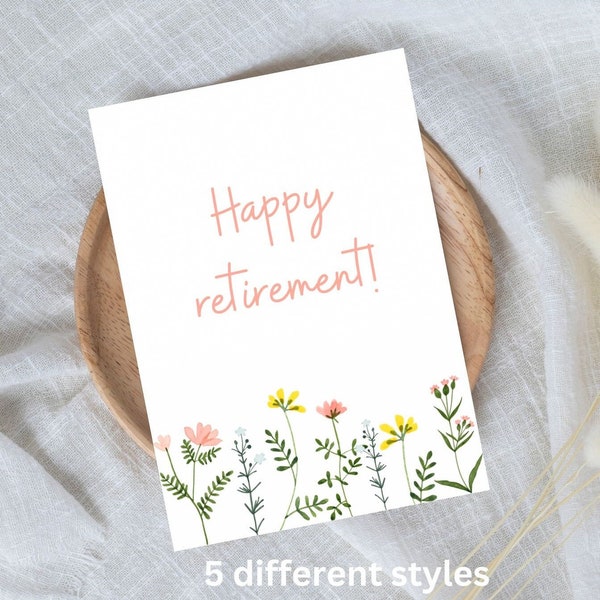 Retirement Card, Card for retirement, retirement card for women, retirement card coworker, simple happy retirement greeting card pack