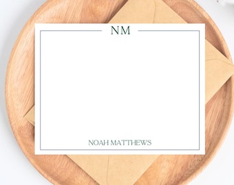 Simple Personalized Notecards, Mens Stationery, Customized Mens Work cards set, Personalized Stationary for Men, Gifts for Him, Gift for Son