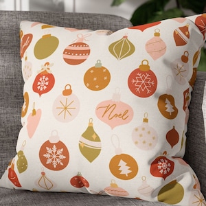 Pink Christmas Pillow Cover, Pink Holiday Pillow Covers, Christmas Pillow Case Pink, Pink Christmas Decor Girly, Pink Holiday Decor Retro
