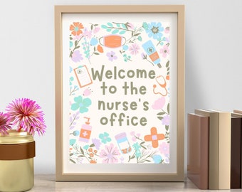 Nurse office decor nurse door sign school nurse office sign nurse decorations nurses office decor nurse office wall art kids nurse poster