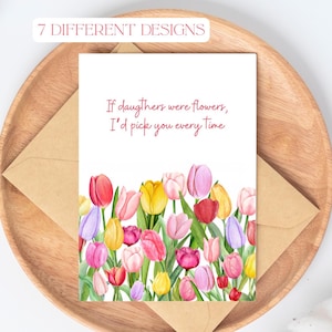Carte d'anniversaire fille, carte d'anniversaire fleur pour fille, carte personnalisée pour anniversaire fille, si les filles étaient des fleurs, je vous choisirais